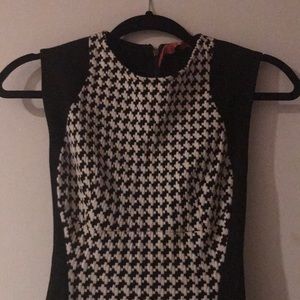 Beautiful fitted black and white dress